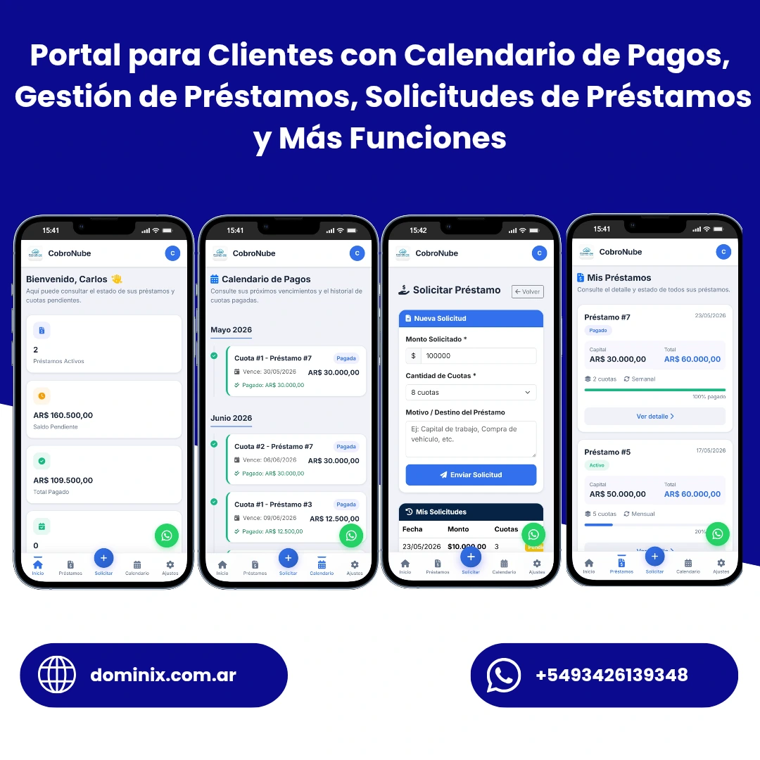 CobroNube - Loan & Collections Management System with Client Portal screenshot 1