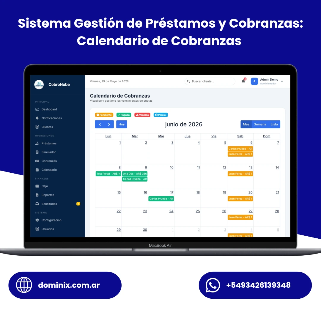 CobroNube - Loan & Collections Management System with Client Portal screenshot 2