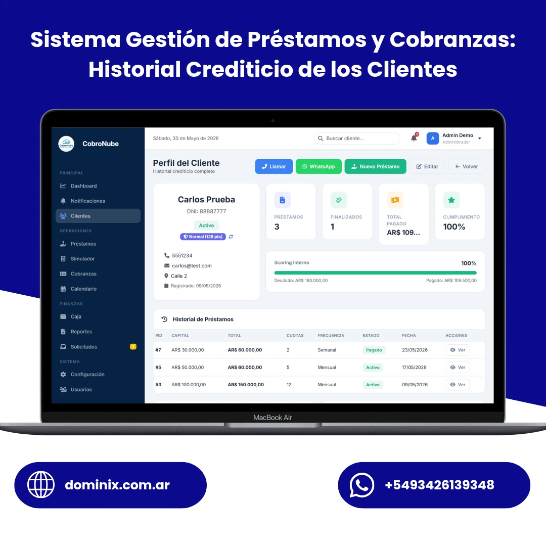 CobroNube - Loan & Collections Management System with Client Portal screenshot 3